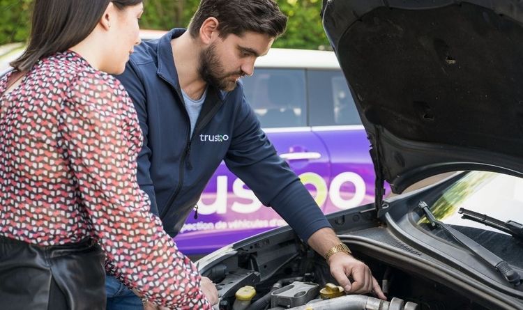 Trustoo Specialist checking engine with customer